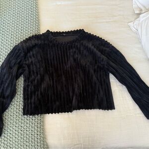 Black Velvet Long Sleeve Top